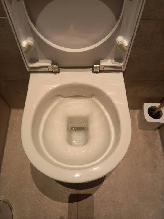 Hetzelfde toilet na dieptereiniging